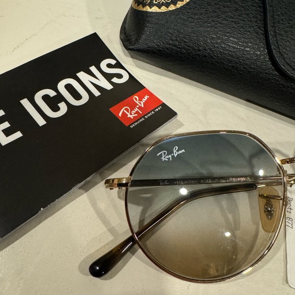 NEW Ray-Ban Jack Bi-Gradient Clear Blue-Brown Complete With Kit - Picture 3 of 9